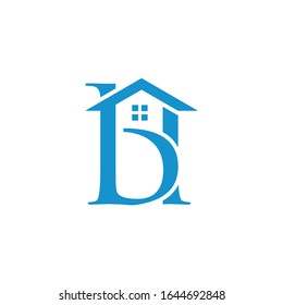logo b house design vector modern graphic