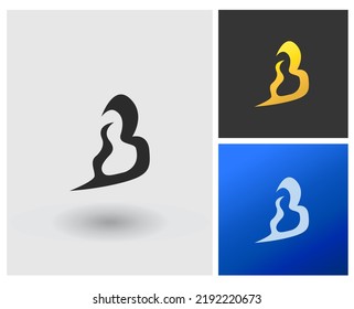 Logo B letter shape initial monogram style, app design set