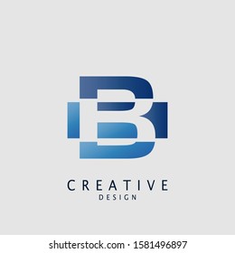 Logo B letter techno geomtrical, design concept geometric shape with  letter B  logo icon for technology, business, finance, initials and more brand identity.