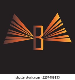 Es un logotipo B con alas de nuevo estilo moderno y elegante con el logotipo de tipo de letra de la marca decorativa de gradientes.
