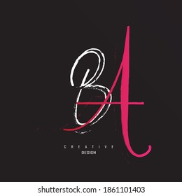 logo ba, ab minimalist and unique with elegant lines