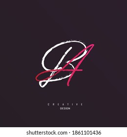 logotipo ba, ab minimalista y único con líneas elegantes