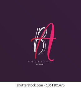 logotipo ba, ab minimalista y único con líneas elegantes