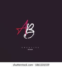 logotipo ba, ab minimalista y único con líneas elegantes