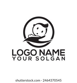 Logo Baby Care, Baby sleep, Mommy. Simple, Minimalist, Fun, Modern and Bold Line. Editable Color mother taking care of baby logo. Colorful beautiful mother holding baby on abstract  background