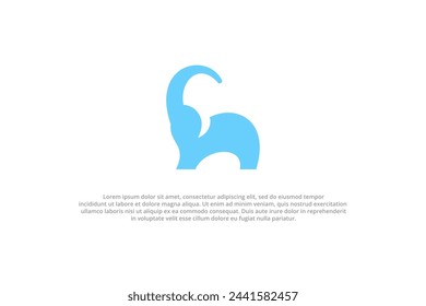 logo baby elephant blue silhouette