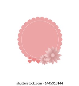 logo background concept, pink flower design illustration, vector flower for logo and label, floral design.