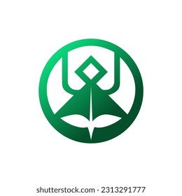 logotipo con fondo que contiene Greenfield y plantas diseño de plantillas de ilustraciones vectoriales