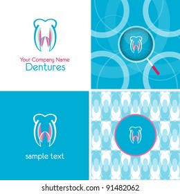 logo and background for denture company