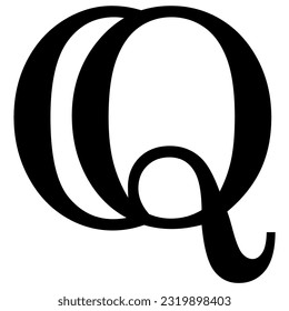 logo background design black monogram icon illustration letters OQ, QO, O, Q luxury modern art. Can Be Used for Business Logos and Branding. Flat Vector Logo Design Template Elements.