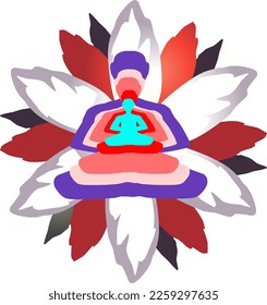 Logo or background  of meditation  yoga people 