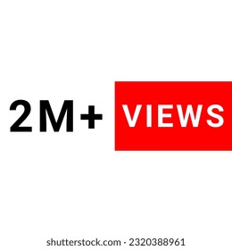 Logo background views for 1K, 100K, 500K, 1M+, 2M celebrations in red and white. Background views celebrations 