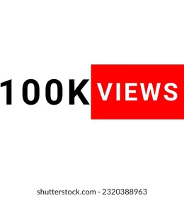 Logo background views for 1K, 100K, 500K, 1M+, 2M celebrations in red and white. Background views celebrations 