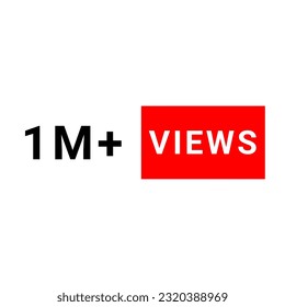 Logo background views for 1K, 100K, 500K, 1M+, 2M celebrations in red and white. Background views celebrations 