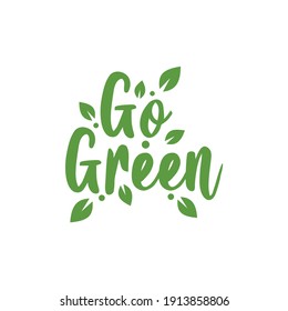 Logo background writing go green with leaves