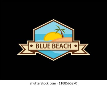 Logo Badge Blue Beach