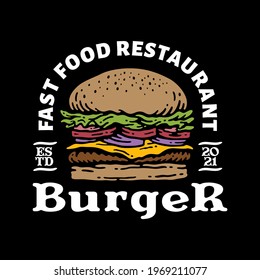 Logo Badge Burger Vintage Design Stock Vector (Royalty Free) 1969211077 ...