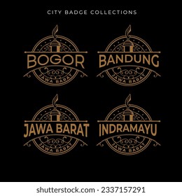 Logo badge collection with gold color