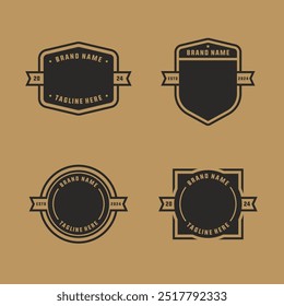 logo badge design template with the text editable for clothing, sport, and apparel