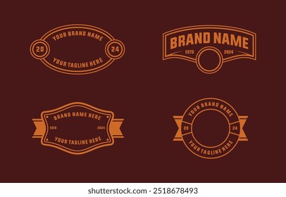 logo badge design template the text editable for clothing, sport and apparel