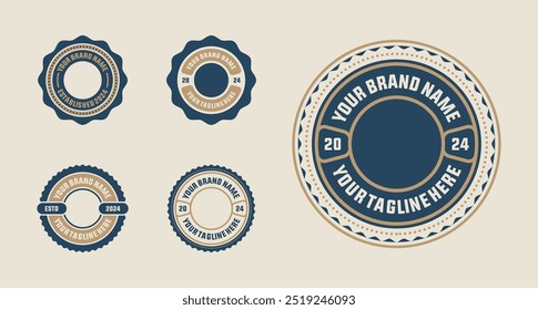 logo badge design template with the text editable for clothing, sport and apparel