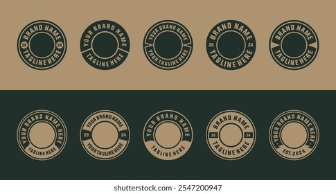 logo badge design template with the text editable for clothing, sport and apparel