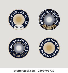 logo badge design template with the text editable for clothing, sport and apparel