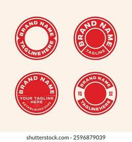 logo badge design template with the text editable for clothing, sport and apparel