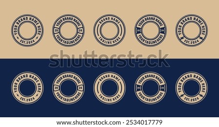 logo badge design template with the text editable for clothing, sport and apparel