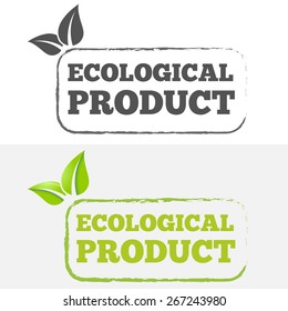 Logo or badge, label, logotype elements with leafs for web, business or natural products