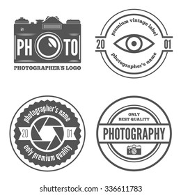 Logo or badge, label, logotype elements for photographer