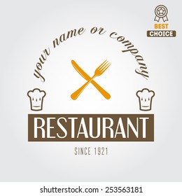 Logo or badge for restaurant, cafe and bar