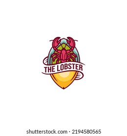 logo badge seafood image with lobster isolated on white background