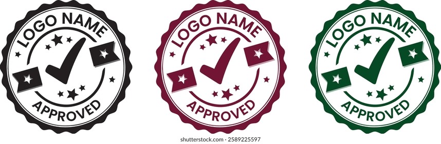  logo badge template with circle layout with text editable for clothing,