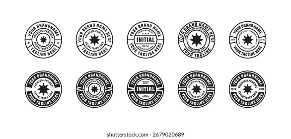 Logo badge template with circle layout with text editable for clothing, sport, and apparel