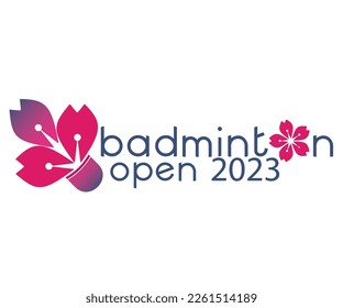 
a logo for a badminton event with the characteristics of cherry blossoms