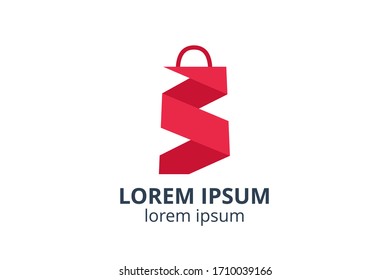 logo bag design template shape in creative way vector illustration like banner use for any modern retail business, commerce, shop, website, store application.