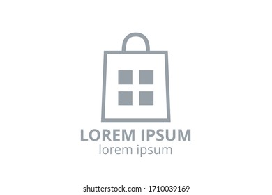 modelo de diseño de la bolsa de logotipo en forma creativa ilustración vectorial para cualquier negocio minorista, comercio, tienda, sitio web, aplicación de tienda.