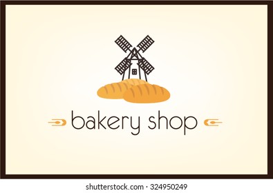 logo bakery. bread. mill. flour