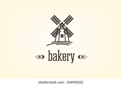 Logo Bakery. Bread. Mill. Flour