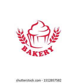logo bakery simple line cup cake vector logo