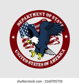 logo bald eagle with American flag