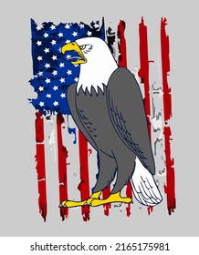logo bald eagle with American flag