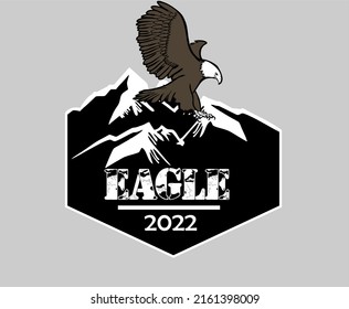logo bald eagle with Mountan