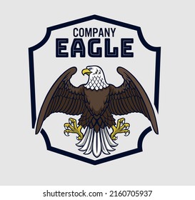 logo bald eagle with shield