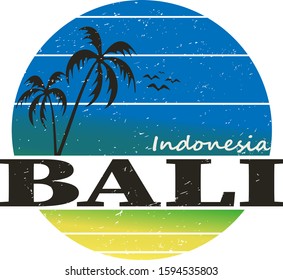 logo Bali on white background. Isolated vector illustration. Inscription for postcards, posters, prints, greeting cards, t-shirts. - Vector
