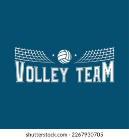 Logo with ball and net for volleyball team
