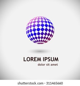 Logo  ball of the square. Vector