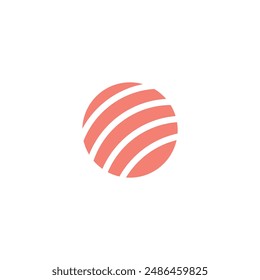 Logo ball sushi design template with blank background