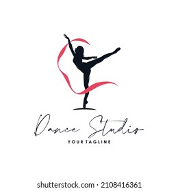 Logo für ein Silhouettendesign eines Balletts oder Tanzstudios